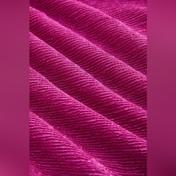 NWT Cider Fushcia Collar Ruched Mini Shirt Dress Curve & Plus - Picture 7 of 7